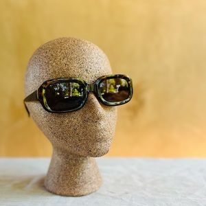 Brown Tortoiseshell Rectangle Sunglasses Womens Men Trendy 90s Cool Retro Square